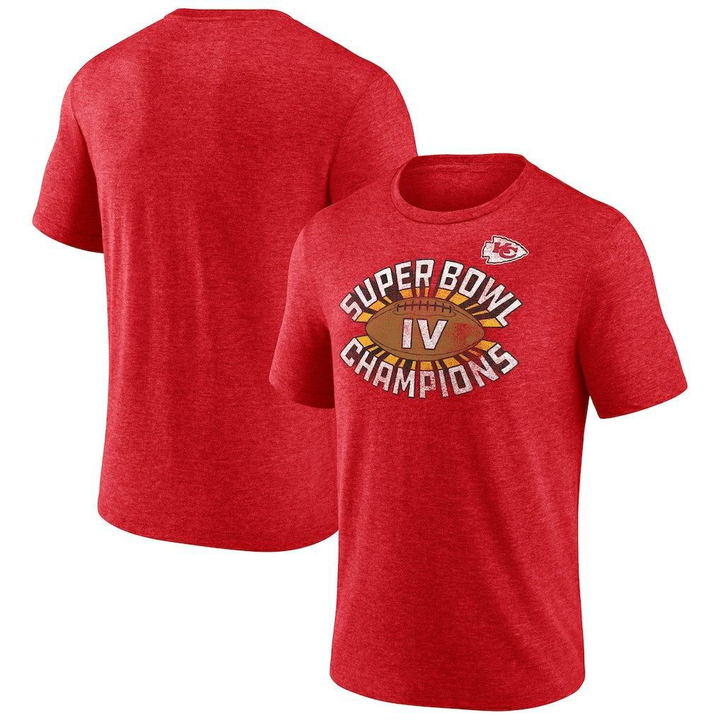 Hometown Old-Fashioned Super Bowl IV s Tri-Blend T-Shirt - Kansas City Chiefs T-shirts