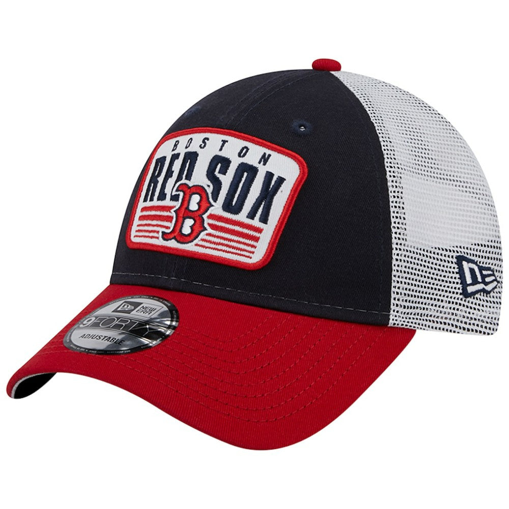 Navy Boston Red Sox New Era Two-Tone Patch 9FORTY Snapback Hat
