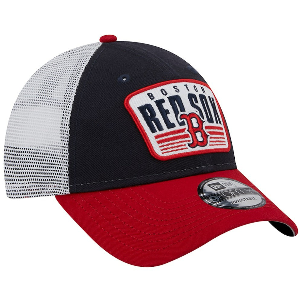 Navy Boston Red Sox New Era Two-Tone Patch 9FORTY Snapback Hat