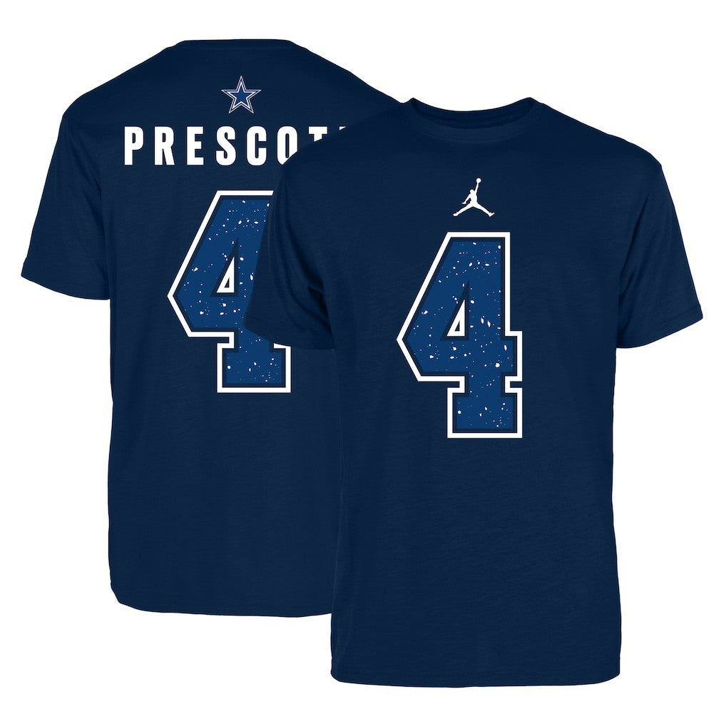 Dak Prescott  Jordan Brand Name & Number T-Shirt - Dallas Cowboys T-shirts