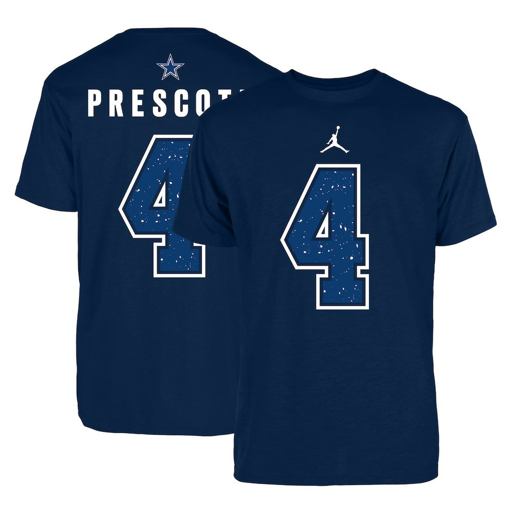 Dak Prescott  Jordan Brand Name & Number T-Shirt - Dallas Cowboys T-shirts