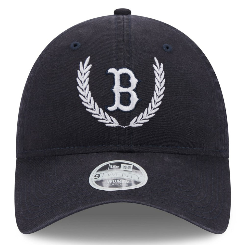 Navy Boston Red Sox New Era Women's Leaves 9TWENTY Adjustable Hat