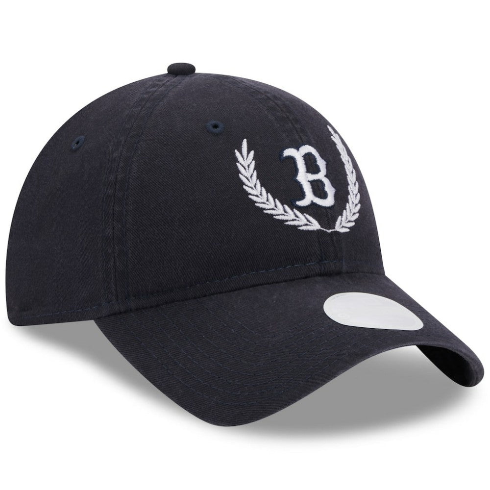 Navy Boston Red Sox New Era Women's Leaves 9TWENTY Adjustable Hat