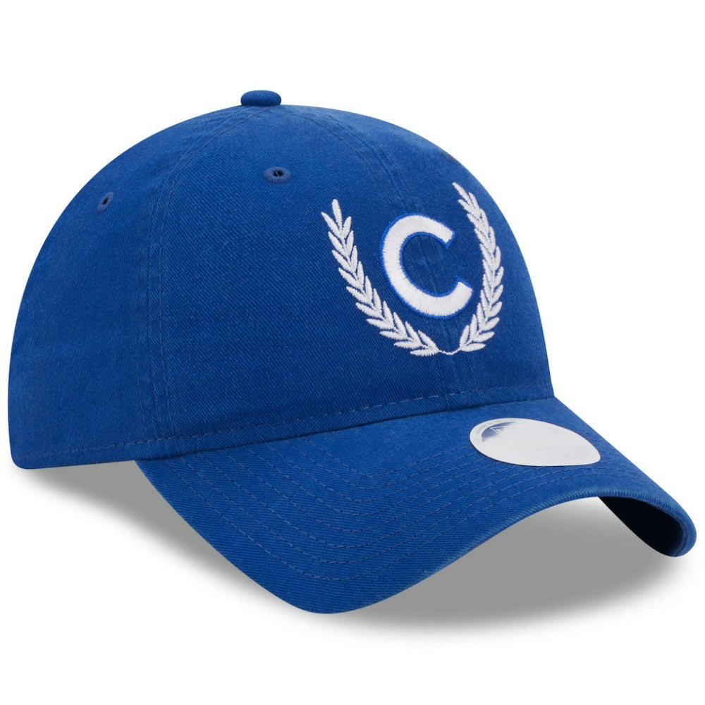 Royal Chicago Cubs New Era Women's Leaves 9TWENTY Adjustable Hat