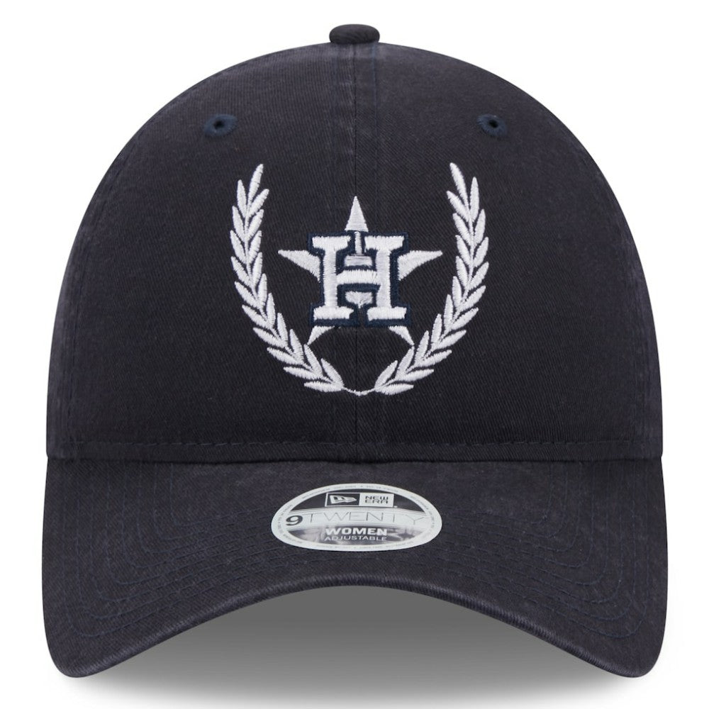 Navy Houston Astros New Era Women's Leaves 9TWENTY Adjustable Hat