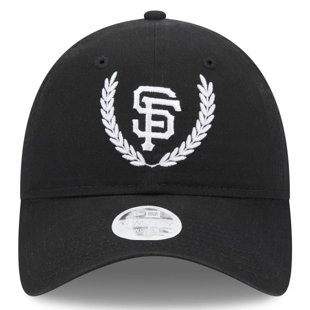 Black San Francisco Giants New Era Women's Leaves 9TWENTY Adjustable Hat