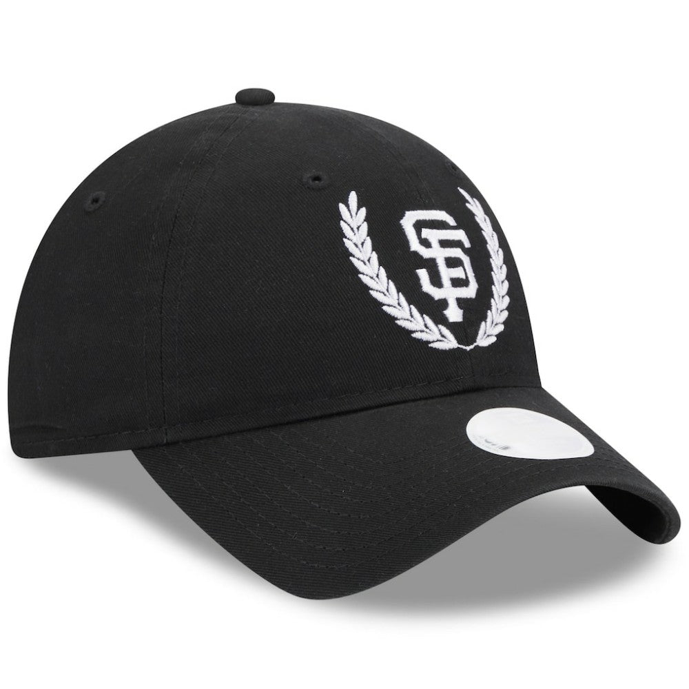 Black San Francisco Giants New Era Women's Leaves 9TWENTY Adjustable Hat