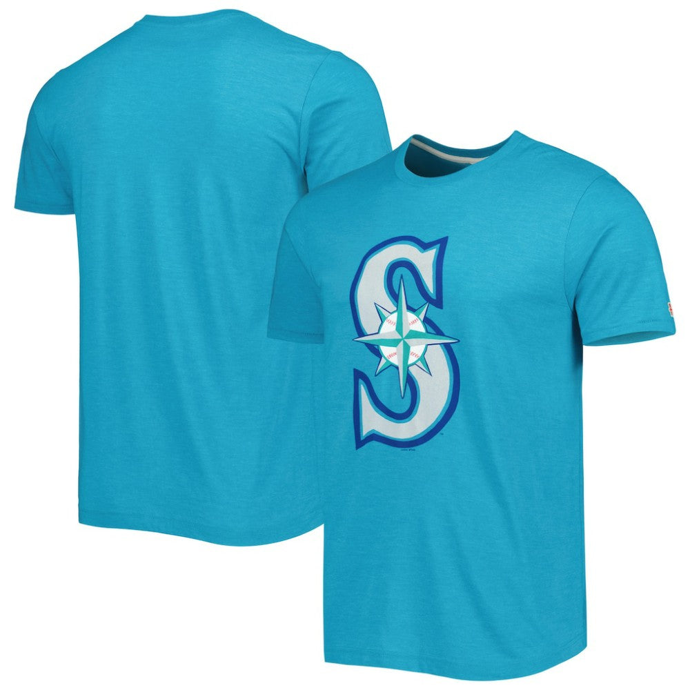 Teal Seattle Mariners Homage Hand Drawn Logo Tri-Blend T-Shirt
