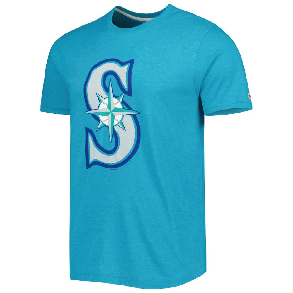 Teal Seattle Mariners Homage Hand Drawn Logo Tri-Blend T-Shirt
