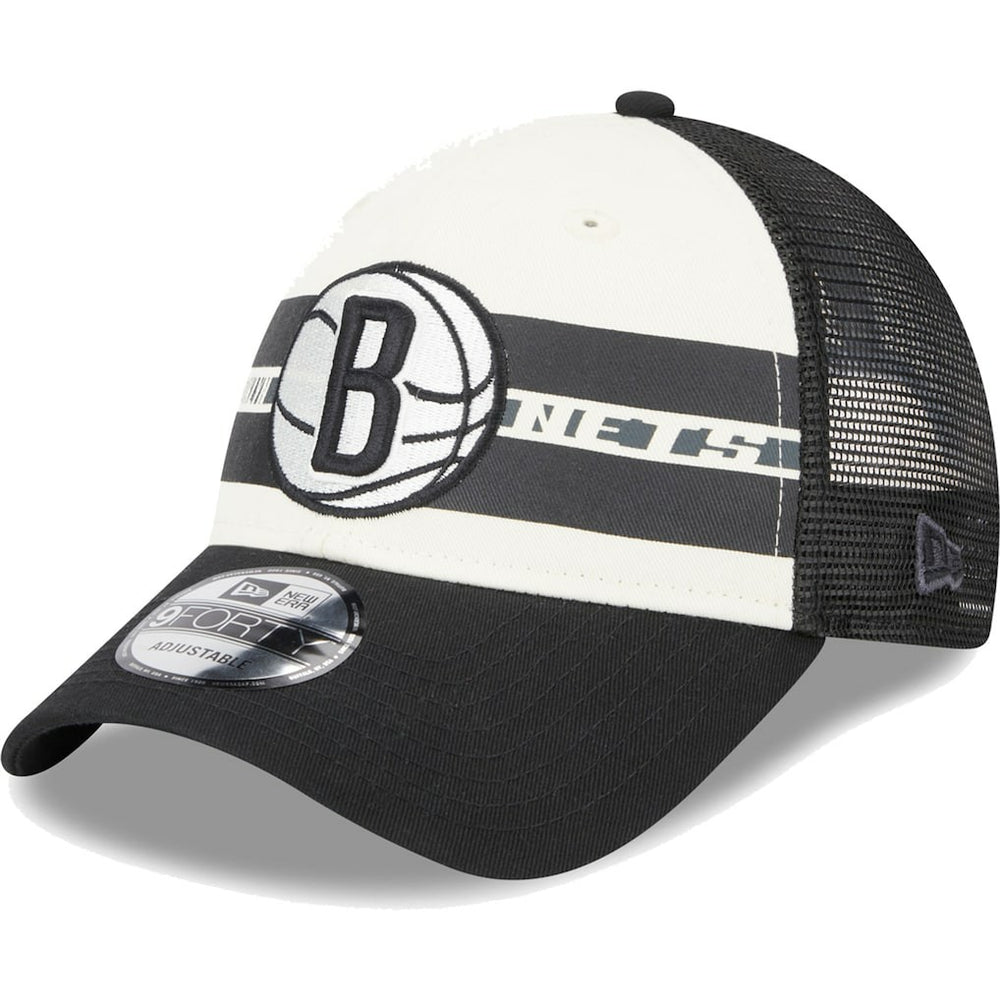 New Era Brooklyn Nets Stripes 9FORTY Trucker Snapback Hat