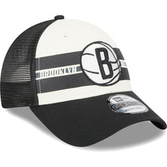 New Era Brooklyn Nets Stripes 9FORTY Trucker Snapback Hat