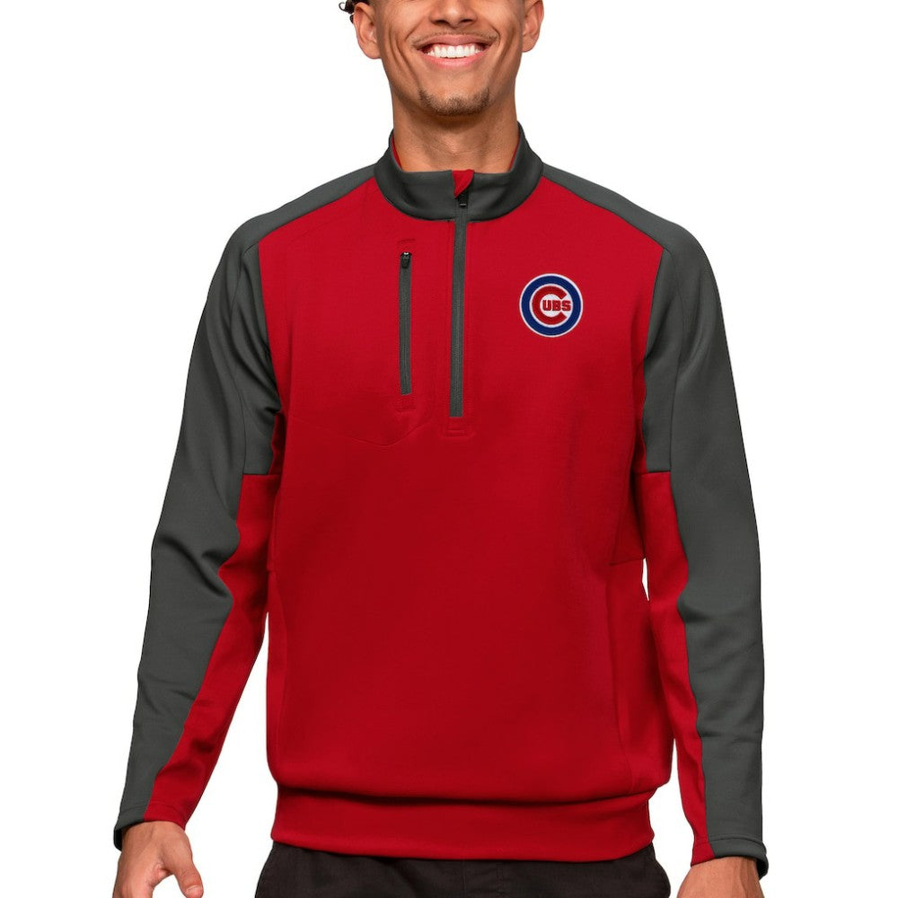 Red Chicago Cubs Antigua Team Quarter-Zip Pullover Top