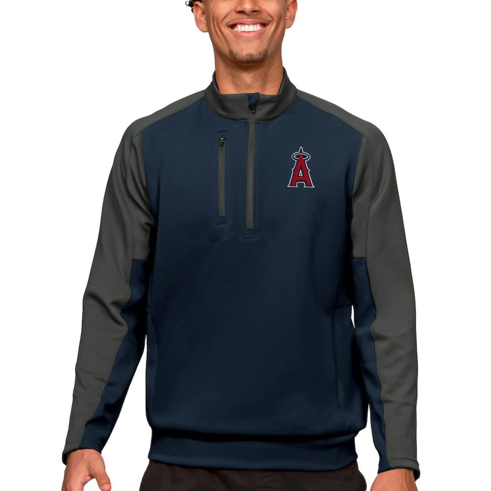 Navy Los Angeles Angels Antigua Team Quarter-Zip Pullover Top