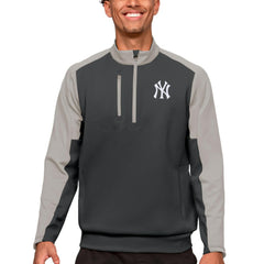 Charcoal New York Yankees Antigua Team Quarter-Zip Pullover Top