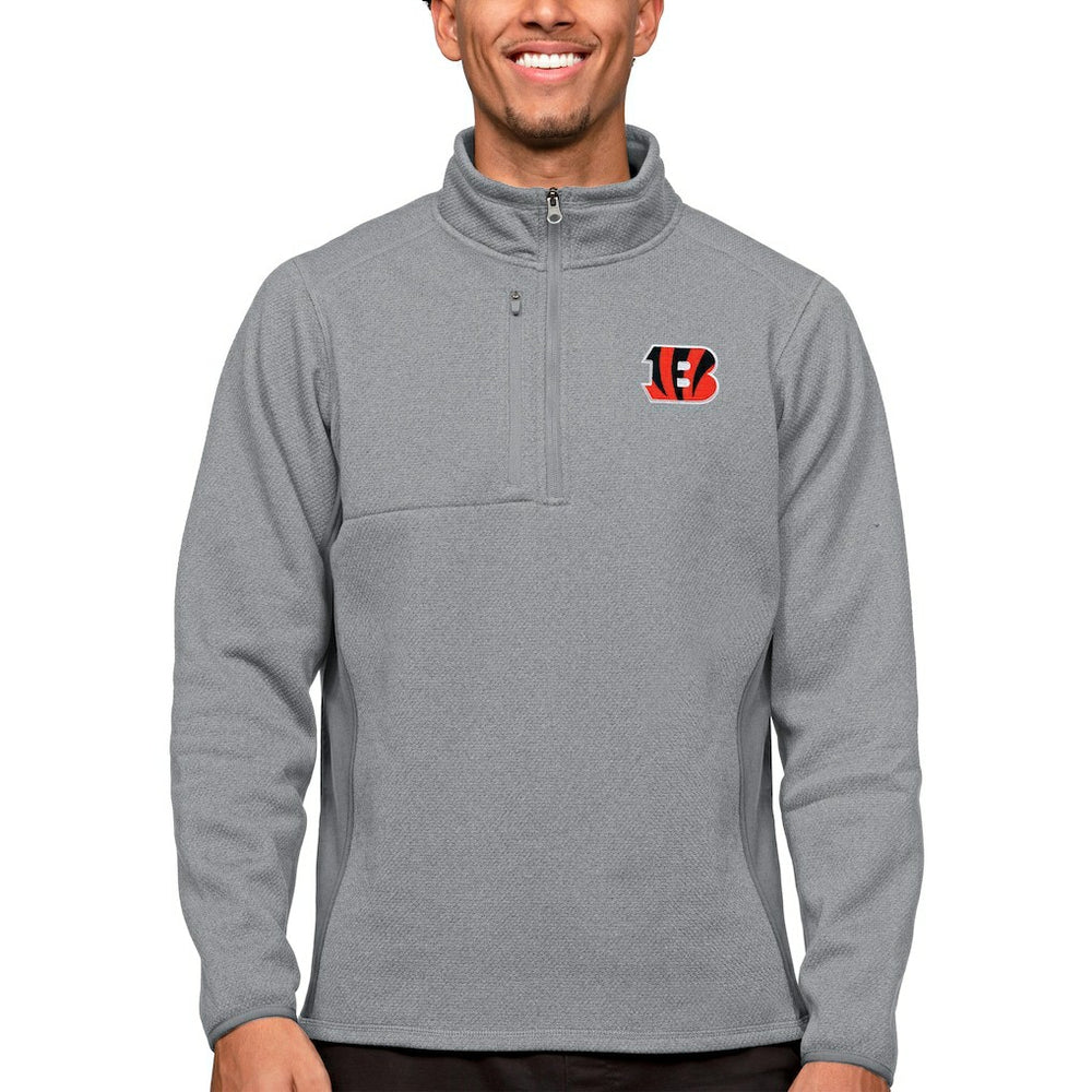 Antigua Course Quarter-Zip Pullover Top - Cincinnati Bengals Pullover