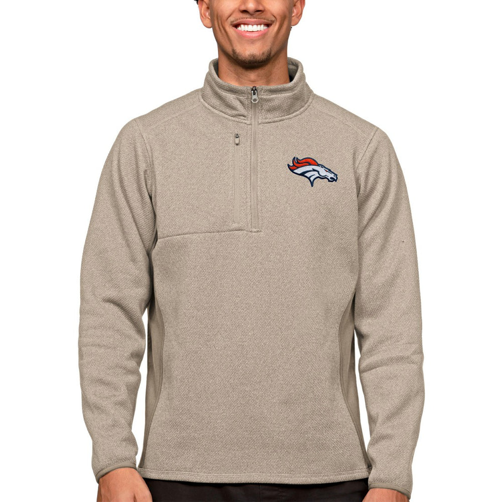 Antigua Course Quarter-Zip Pullover Top - Denver Broncos Pullover