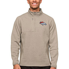 Antigua Course Quarter-Zip Pullover Top - Denver Broncos Pullover