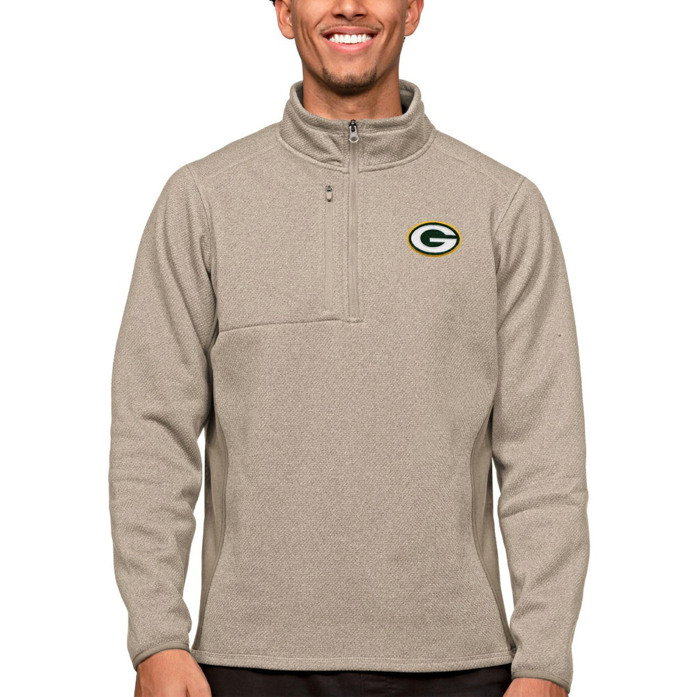 Antigua Course Quarter-Zip Pullover Top - Green Bay Packers Pullover