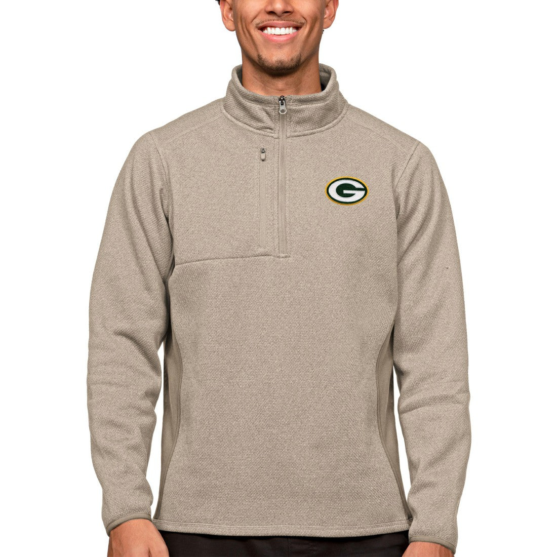 Antigua Course Quarter-Zip Pullover Top - Green Bay Packers Pullover