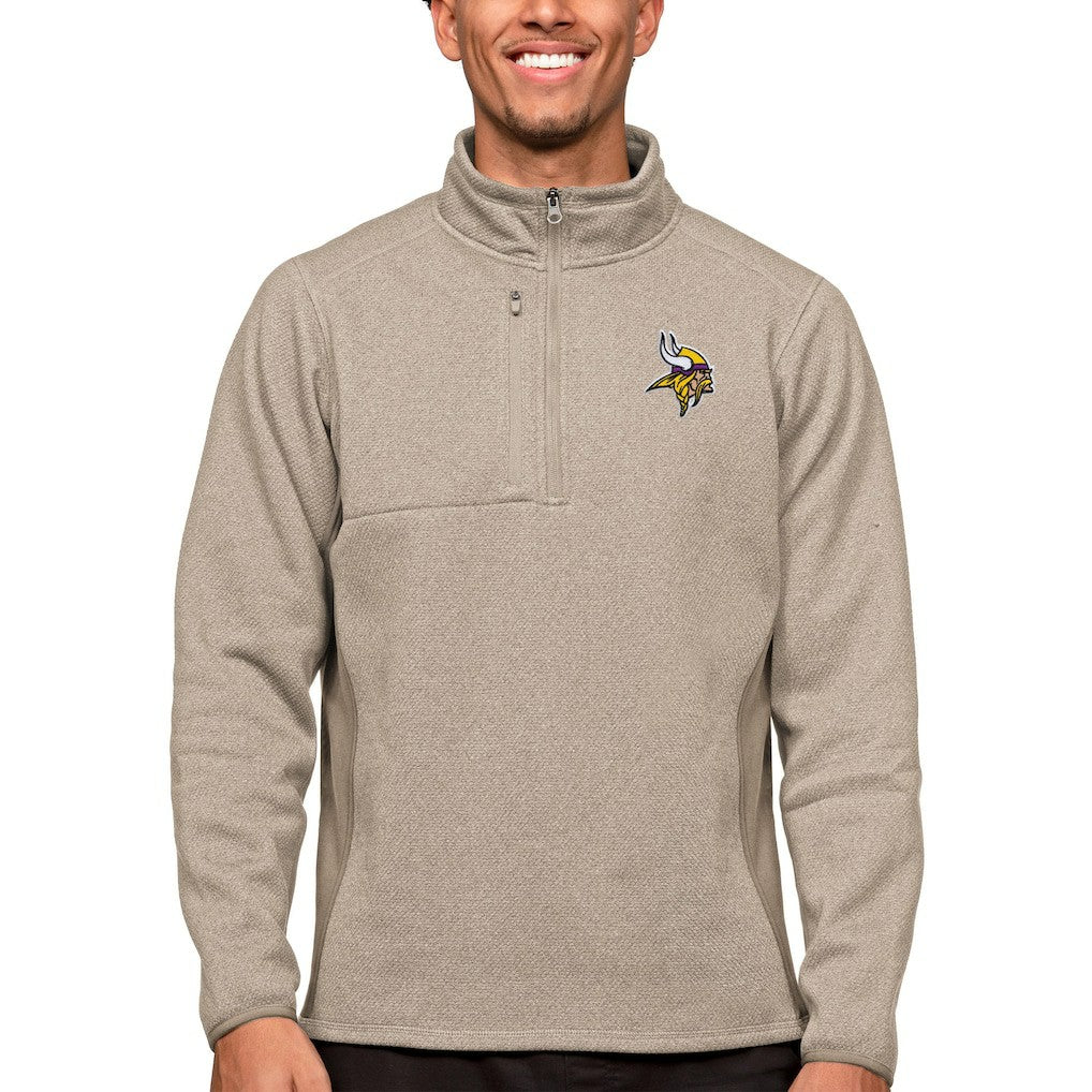 Antigua Course Quarter-Zip Pullover Top - Minnesota Vikings Pullover