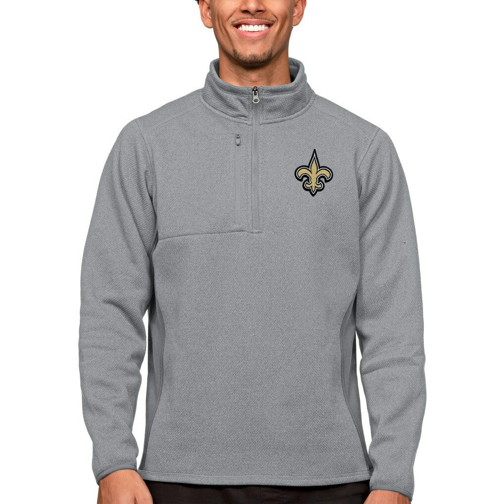 Antigua Course Quarter-Zip Pullover Top - New Orleans Saints Pullover