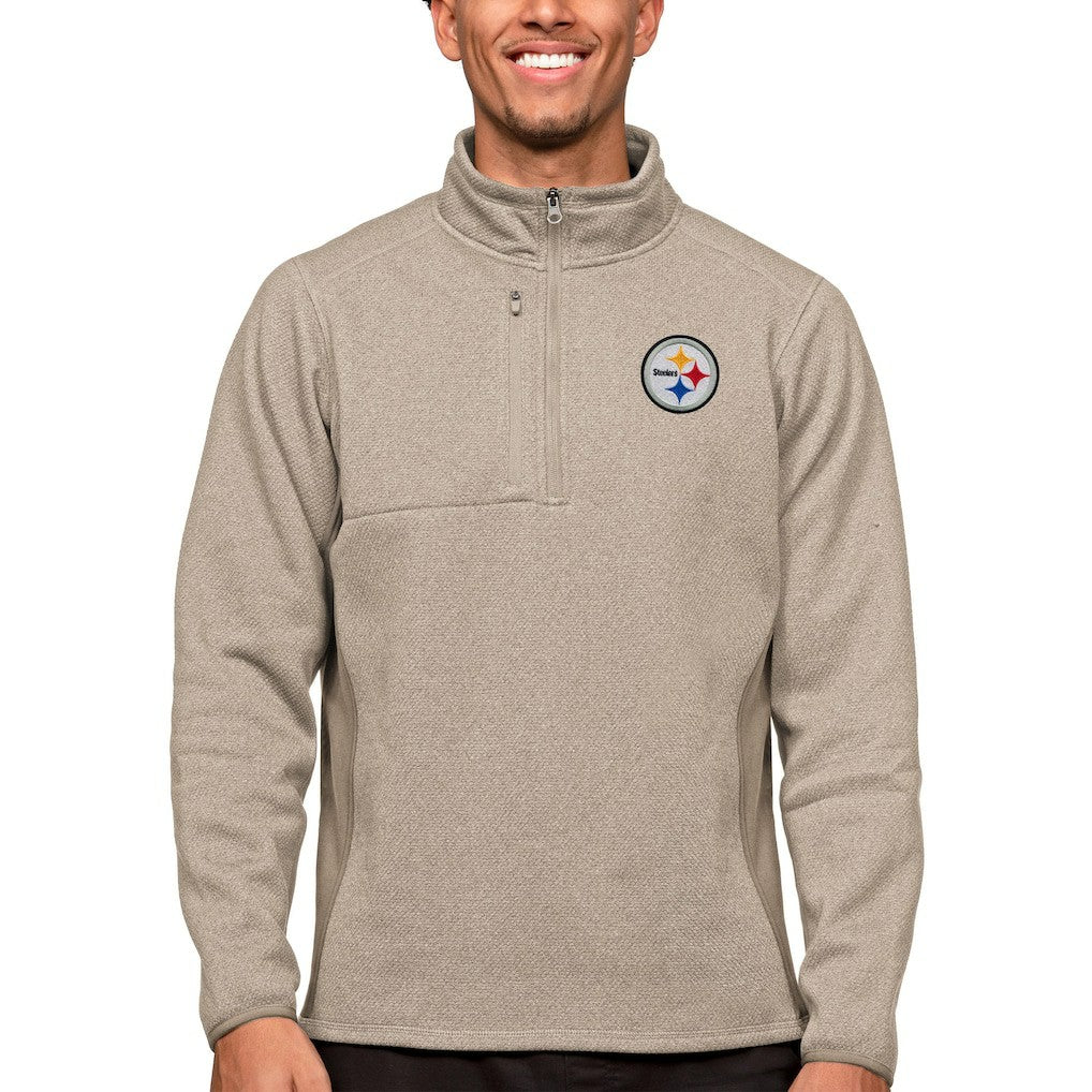 Antigua Course Quarter-Zip Pullover Top - Pittsburgh Steelers Pullover