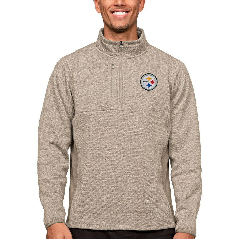 Antigua Course Quarter-Zip Pullover Top - Pittsburgh Steelers Pullover