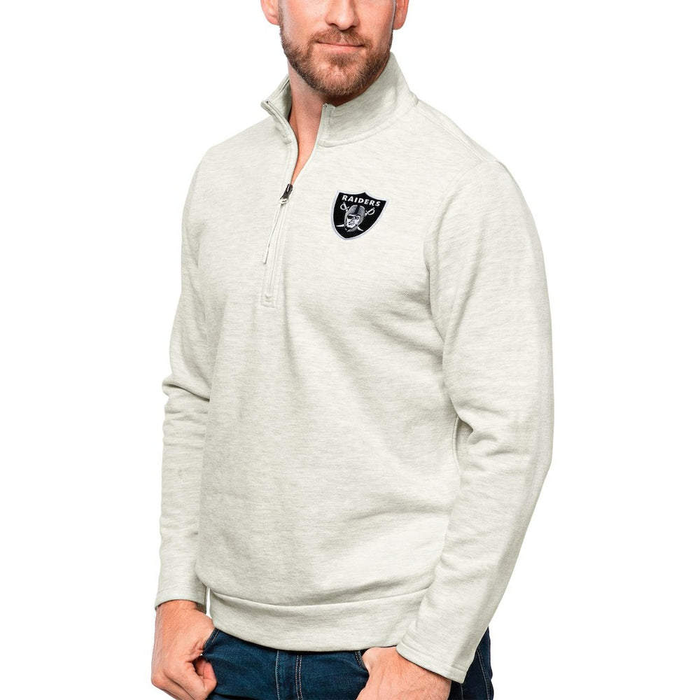 Antigua Gambit Quarter-Zip Pullover Top - Las Vegas Raiders Pullover