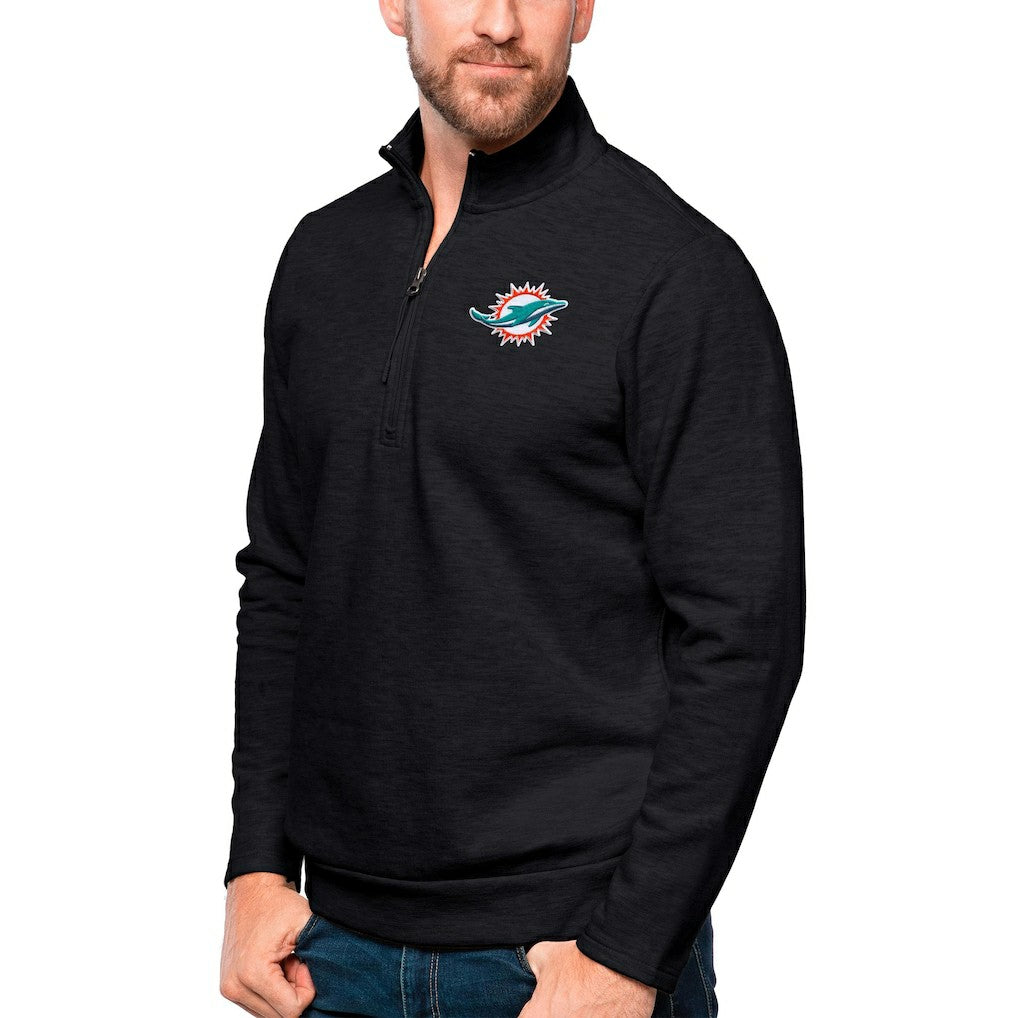 Antigua Gambit Quarter-Zip Pullover Top - Miami Dolphins Pullover