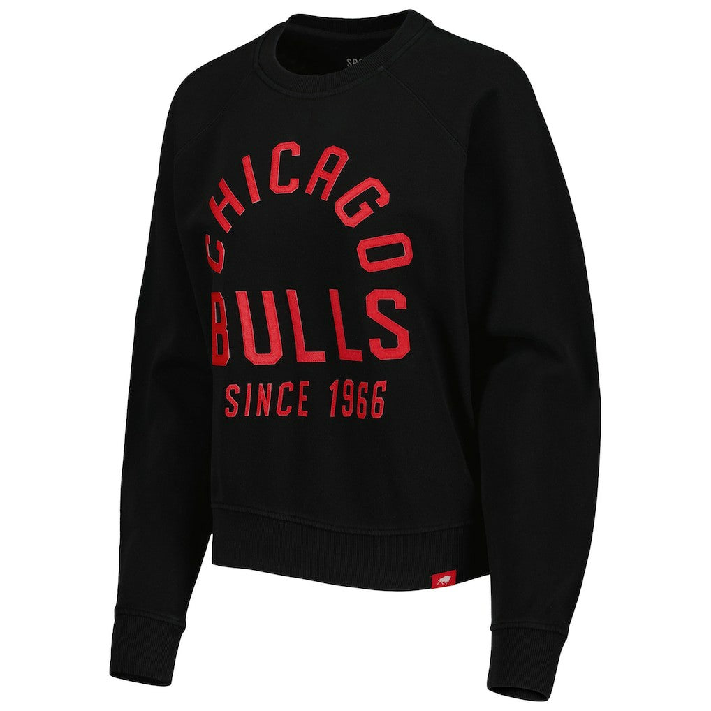 Chicago Bulls Sportiqe Women's Ashlyn Brava Raglan Pullover Sweatshirt
