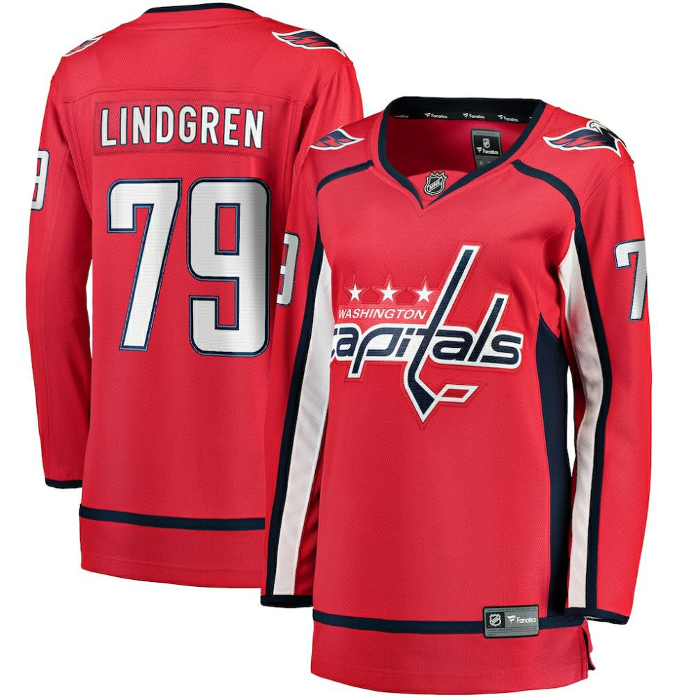 NHL Charlie Lindgren Washington Capitals Fanatics Women's Home Breakaway Player Jersey