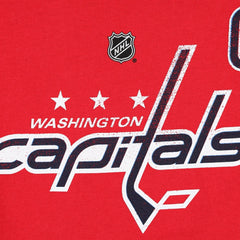 NHL Washington Capitals Profile Women's Plus Size Distressed Printed Name & Number Long Sleeve T-Shirt