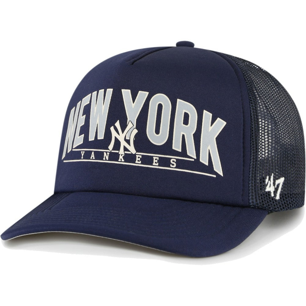 Navy New York Yankees '47 Backhaul Foam Trucker Snapback Hat