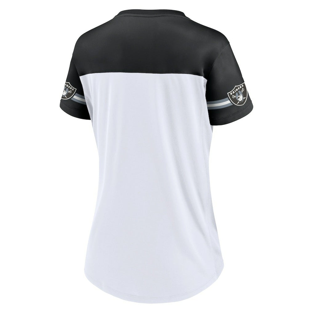 Women's Dueling Slant V-Neck Lace-Up T-Shirt - Las Vegas Raiders T-shirts