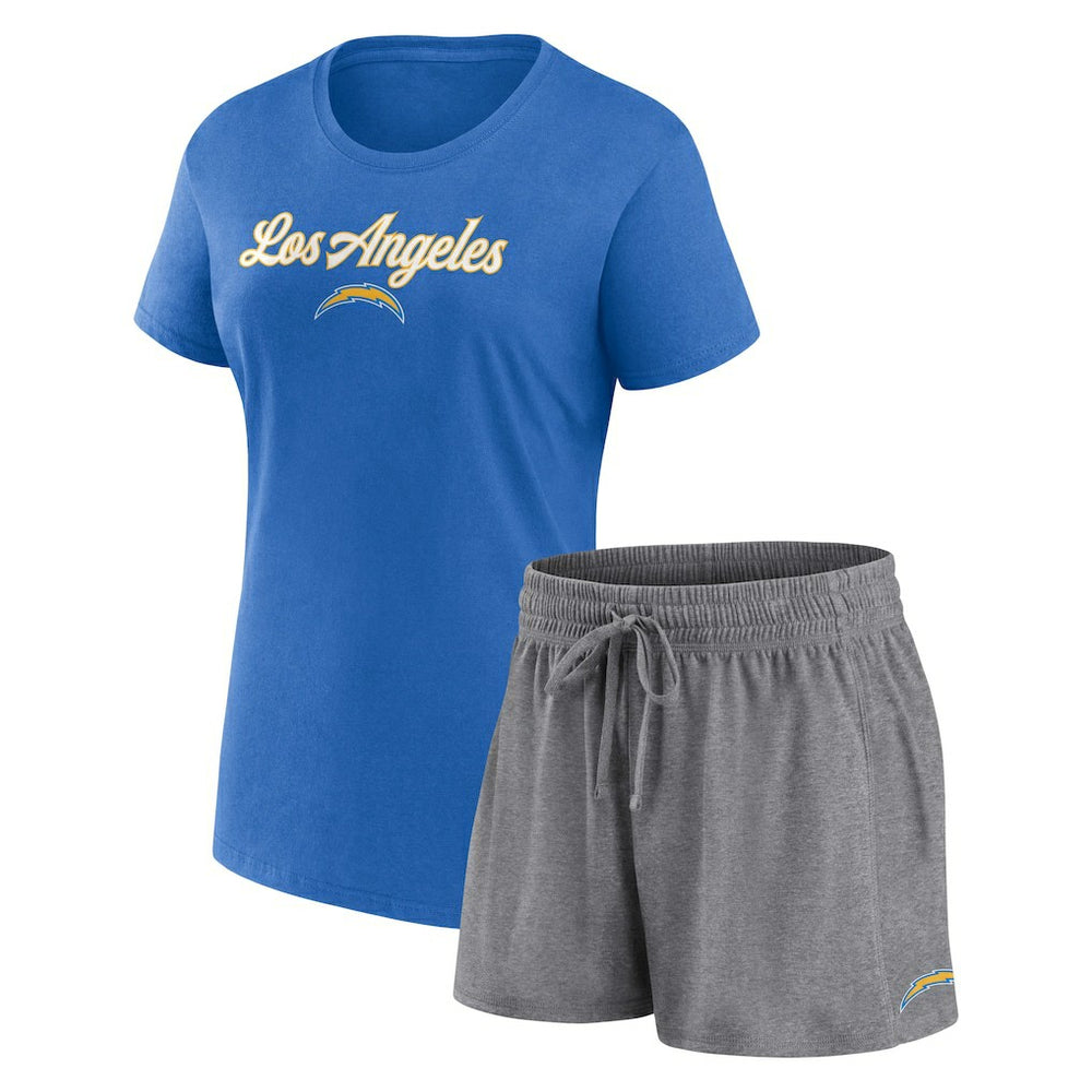 Women's Script T-Shirt & Shorts Lounge Set - Los Angeles Chargers T-shirts