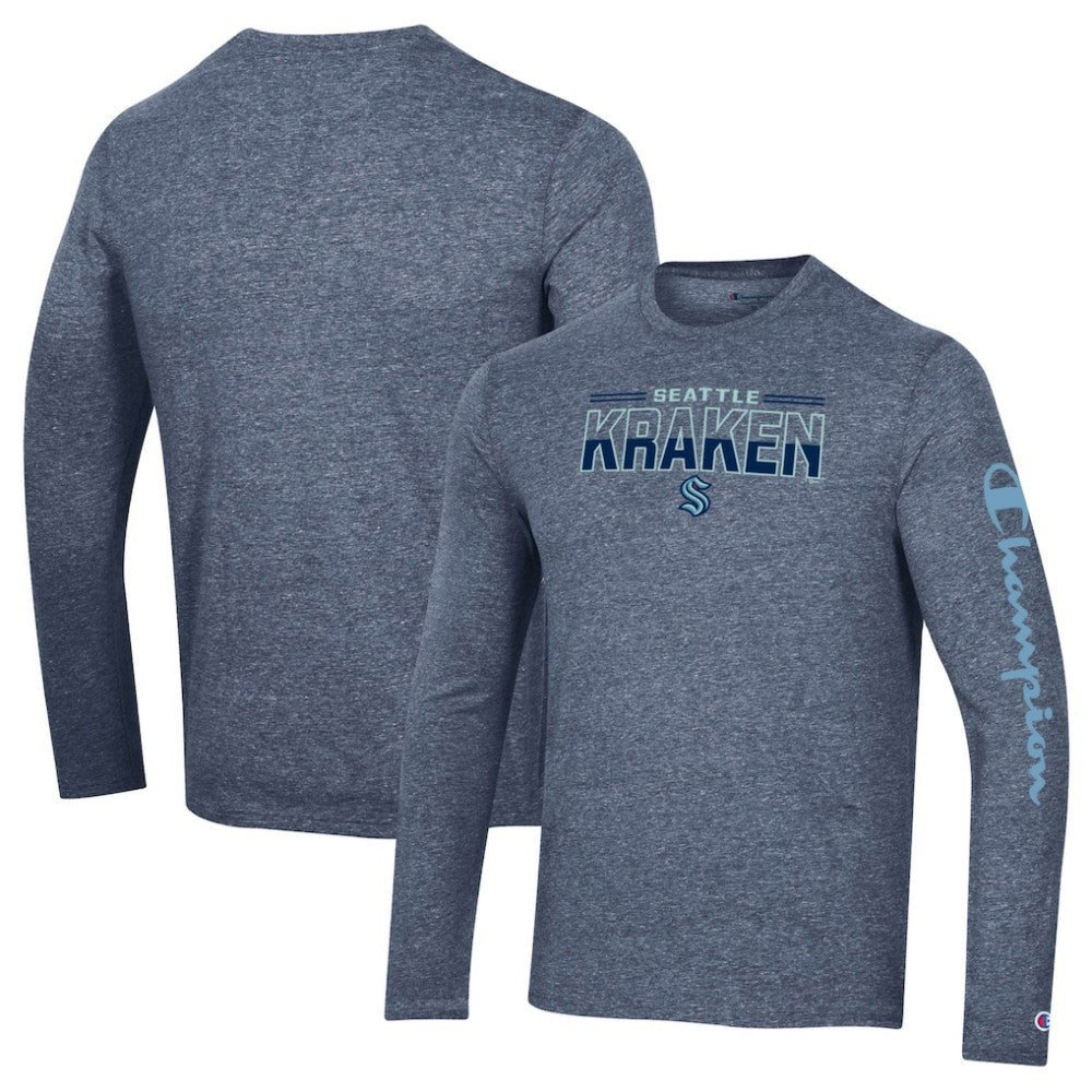 NHL Seattle Kraken Champion Tri-Blend Long Sleeve T-Shirt