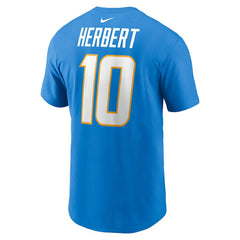 Justin Herbert  Player Name & Number T-Shirt - Los Angeles Chargers T-shirts