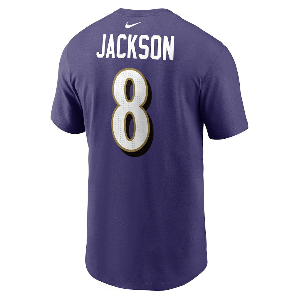 Lamar Jackson  Player Name & Number T-Shirt - Baltimore Ravens T-shirts