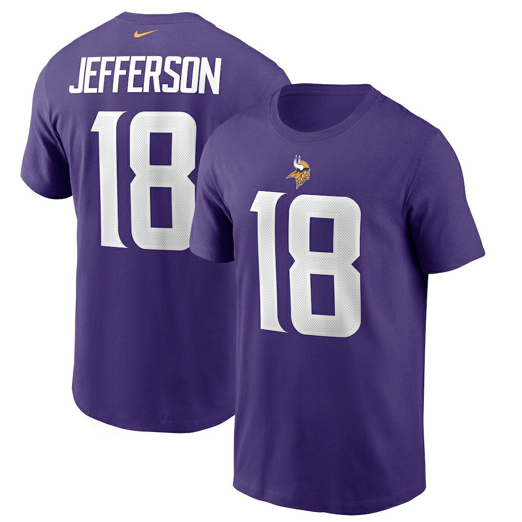 Justin Jefferson  Player Name & Number T-Shirt - Minnesota Vikings T-shirts