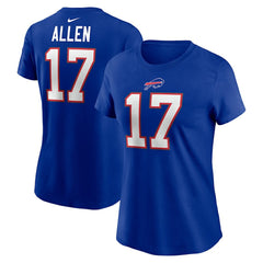 Josh Allen  Women's Player Name & Number T-Shirt - Buffalo Bills T-shirts