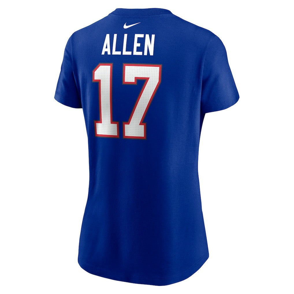 Josh Allen  Women's Player Name & Number T-Shirt - Buffalo Bills T-shirts