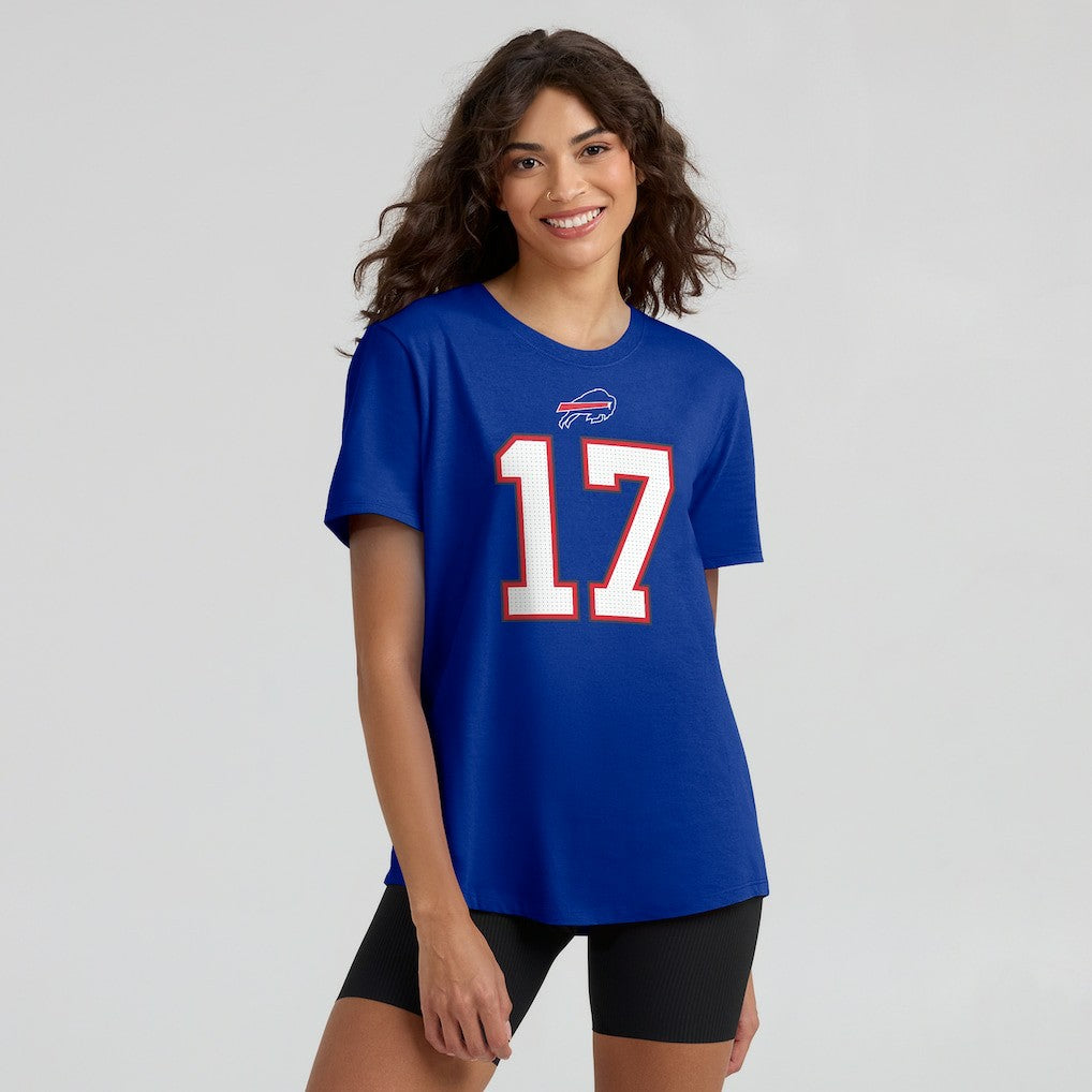 Josh Allen  Women's Player Name & Number T-Shirt - Buffalo Bills T-shirts