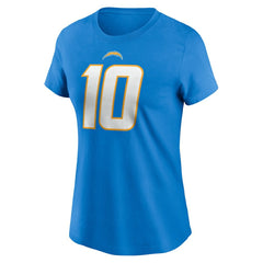 Justin Herbert  Women's Player Name & Number T-Shirt - Los Angeles Chargers T-shirts