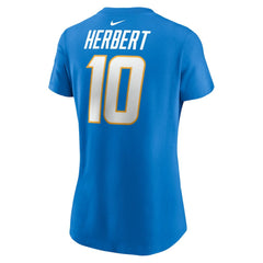 Justin Herbert  Women's Player Name & Number T-Shirt - Los Angeles Chargers T-shirts