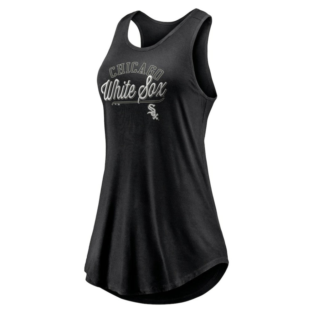 Black Chicago White Sox Fanatics Women's Simplicity Swing Racerback Scoop Neck Tank Top