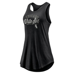 Black Chicago White Sox Fanatics Women's Simplicity Swing Racerback Scoop Neck Tank Top