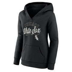 Black Chicago White Sox Fanatics Women's Simplicity Crossover V-Neck Pullover Hoodie