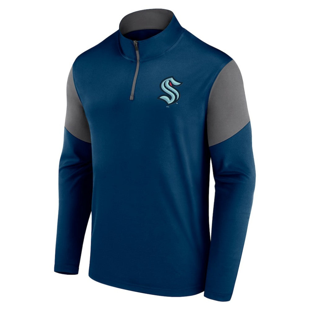 NHL Seattle Kraken Fanatics Logo Quarter-Zip Top