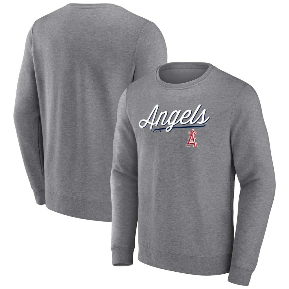 Heather Gray Los Angeles Angels Fanatics Simplicity Pullover Sweatshirt