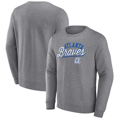 Atlanta Braves Heather Gray Fanatics Simplicity Pullover Sweatshirt